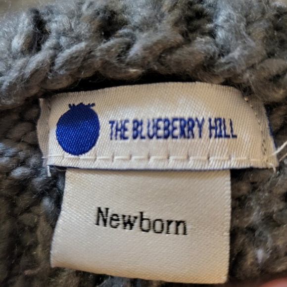 Blueberry Hill Hartley Wolf Hand Crochet Newborn Beanie Hat with Ears - Picture 3 of 3